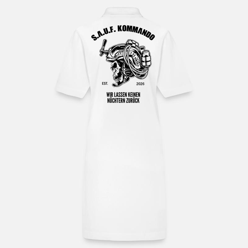 Sauf Kommando | Black | Tactical Beer Skull Stanley/Stella Frauen Bio-Polokleid PAIGER