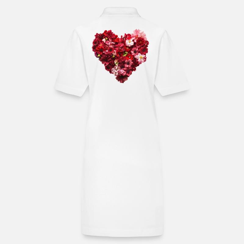 Coeur de Fleurs Rouges - Passionate Flower Pr Robe polo bio PAIGER Stanley/Stella Femme