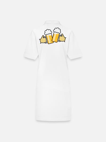 Maßkrüge Stoßen An Mit Hand! (Bier / Bierkrüge 3C) - Stanley/Stella Frauen Bio-Polokleid PAIGER - Weiß - Hinten