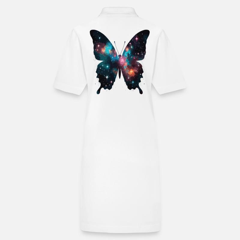 Butterfly silhouette with galaxy inclusion Stanley/Stella PAIGER Organic Women’s Polo Dress
