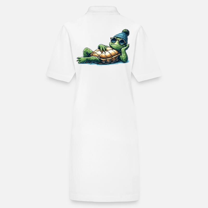 Chillkröte Schildkröte cool chillen Geschenk Stanley/Stella Frauen Bio-Polokleid PAIGER
