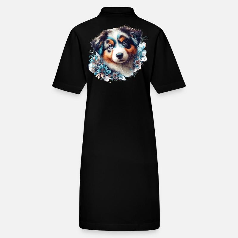 Australian Shepherd Welpe süß Hund Geschenk Stanley/Stella Frauen Bio-Polokleid PAIGER