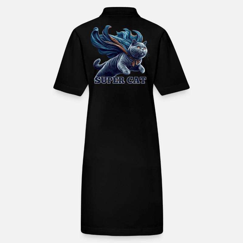 Super Katze BKH Blue Geschenk Stanley/Stella Frauen Bio-Polokleid PAIGER