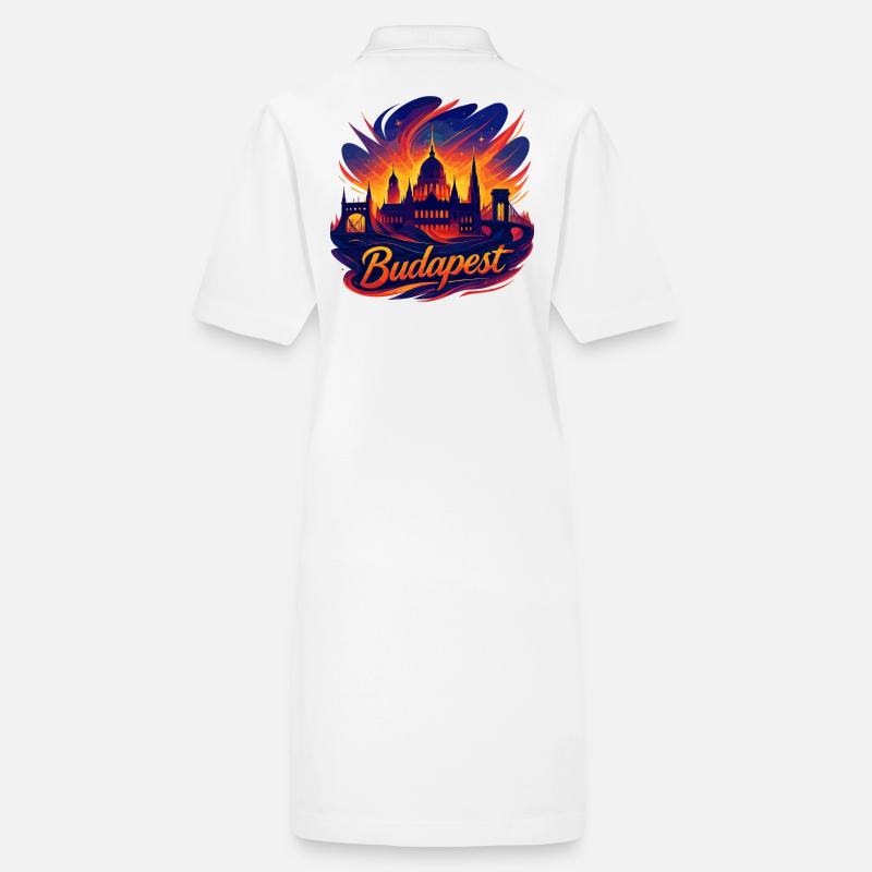 Budapest Capital Hungary Silhouette Gift Stanley/Stella PAIGER Organic Women’s Polo Dress