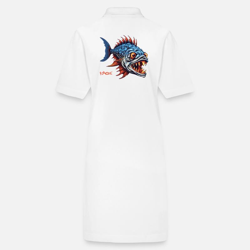 Hunter Predator Fish Cartoon Stanley/Stella PAIGER Organic Women’s Polo Dress