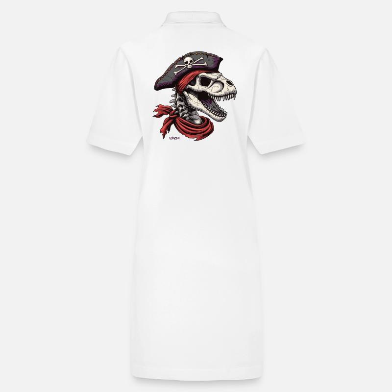 Rex Goes On: Dino Skull Captain Pirate Stanley/Stella PAIGER Organic Women’s Polo Dress