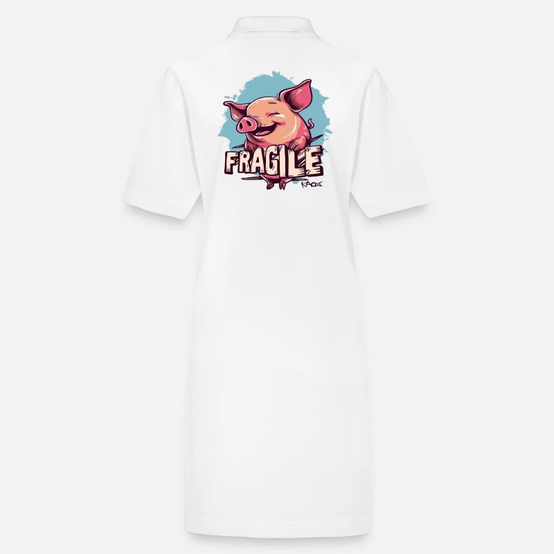 Ein zerbrechliches Schwein Stanley/Stella Frauen Bio-Polokleid PAIGER