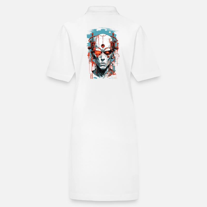 Cybernetic Cyborg Future Sci-Fi Head Stanley/Stella PAIGER Organic Women’s Polo Dress