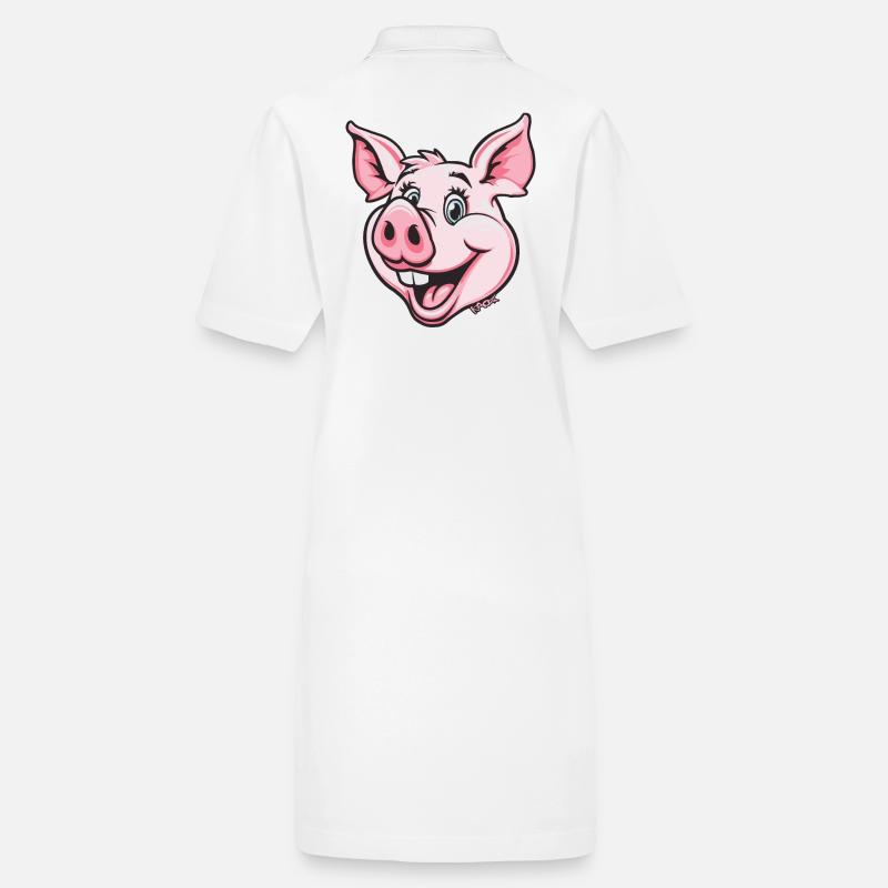 Drôle de cochon rose heureux Robe polo bio PAIGER Stanley/Stella Femme