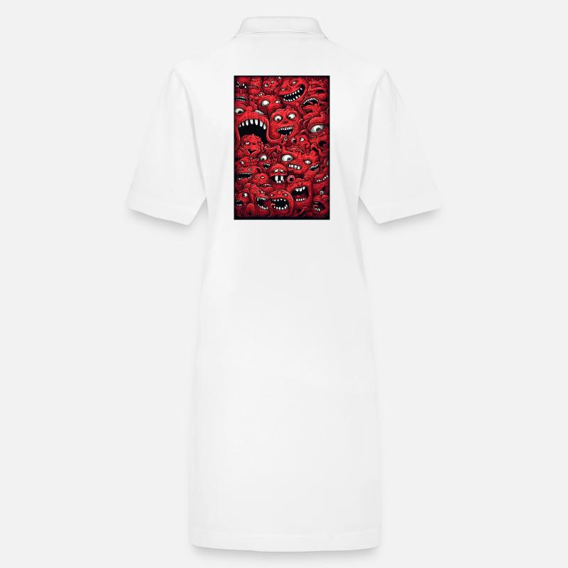 Drôle Monstre Rouge Mix Objet Caché Robe polo bio PAIGER Stanley/Stella Femme