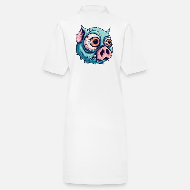 Just Another Cartoon Zombie Psycho Pig Stanley/Stella PAIGER Organic Women’s Polo Dress