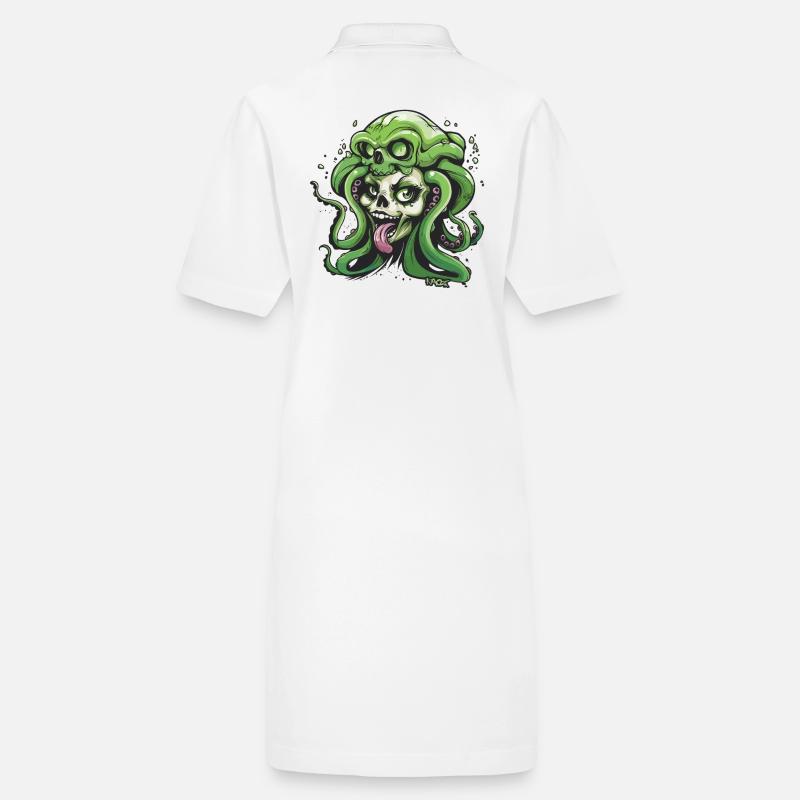 funny cool tentacle octopus skull lady Stanley/Stella PAIGER Organic Women’s Polo Dress