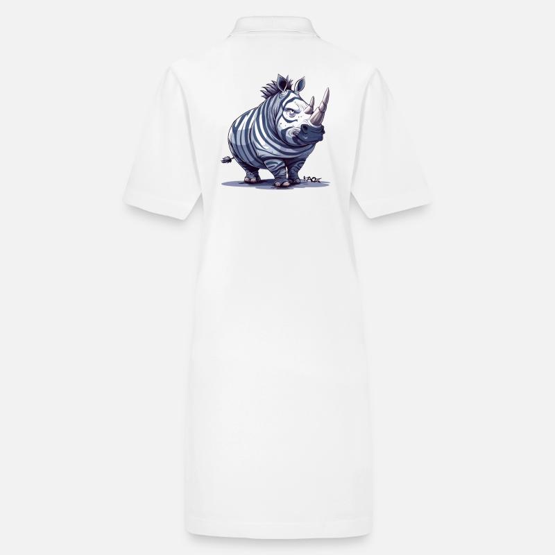 funny rhinoceros disguised as a fat zebra Stanley/Stella PAIGER Organic Women’s Polo Dress