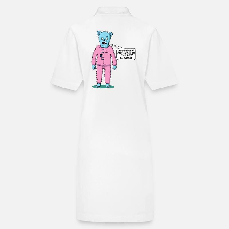 Cute zombie bear doesn't sleep, needs mom Stanley/Stella PAIGER Organic Women’s Polo Dress