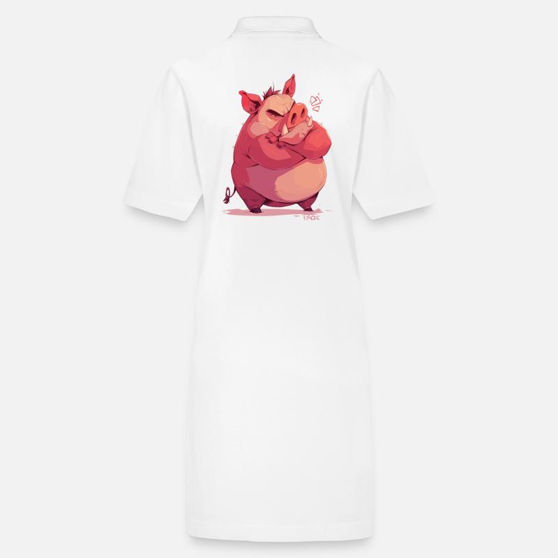 Angry and offended pig Stanley/Stella PAIGER Organic Women’s Polo Dress