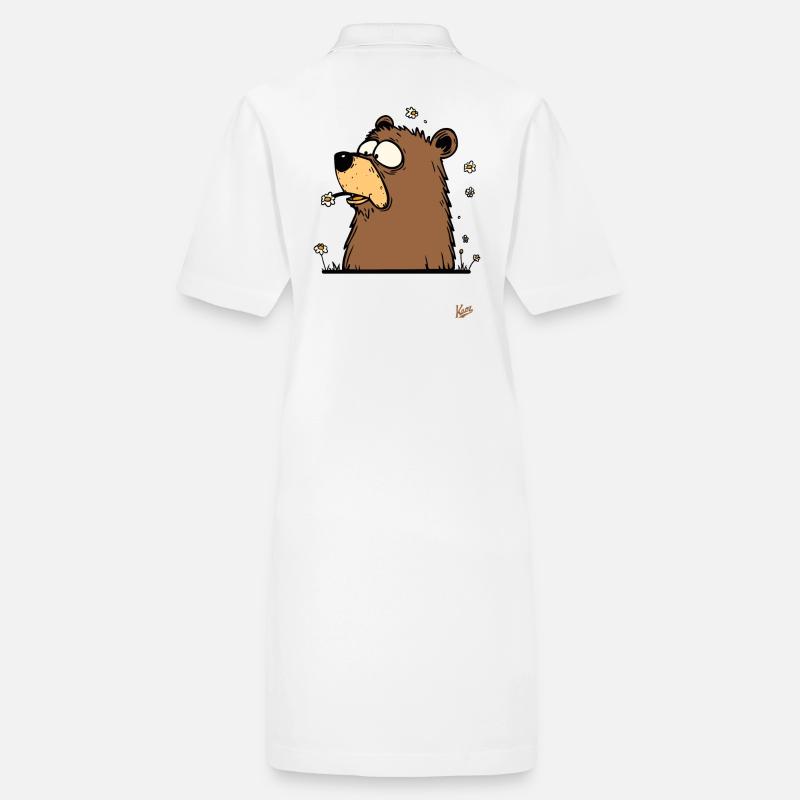 The funny chamomile flower bear Stanley/Stella PAIGER Organic Women’s Polo Dress