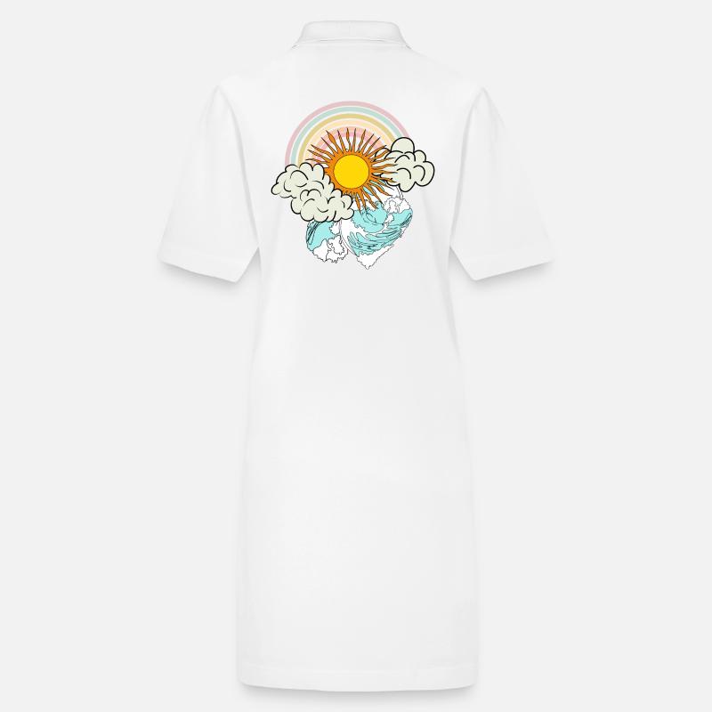 rainbow sun clouds sea Stanley/Stella PAIGER Organic Women’s Polo Dress