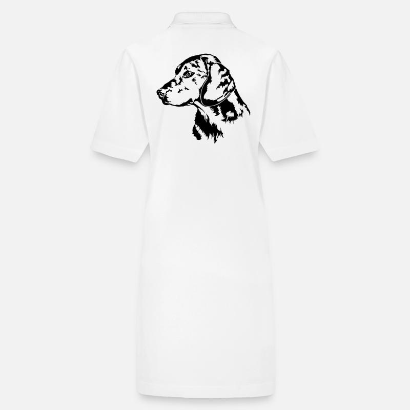 ALPENLÄNDISCHE DACHSBRACKE Hundeportrait Wilsigns Stanley/Stella Frauen Bio-Polokleid PAIGER