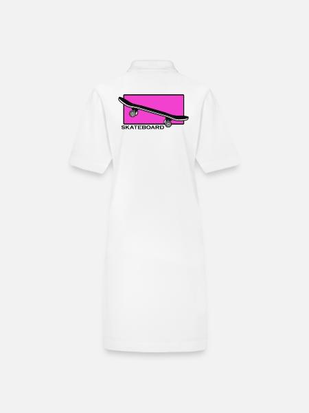skateboard skater halfpipe sk8 grind skate - Stanley/Stella Frauen Bio-Polokleid PAIGER - Weiß - Hinten