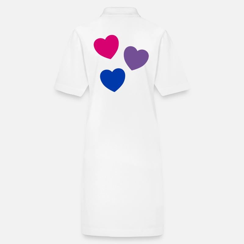 Hearts Bi Flag Colors Subtle Pride Stanley/Stella PAIGER Organic Women’s Polo Dress