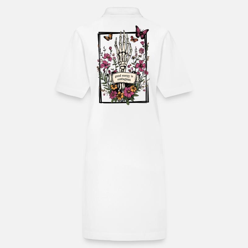 Skelett Blumen Schmetterlinge Stanley/Stella Frauen Bio-Polokleid PAIGER