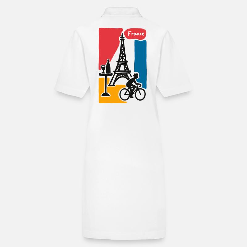 France Graphique : Tour Eiffel et vélo Robe polo bio PAIGER Stanley/Stella Femme