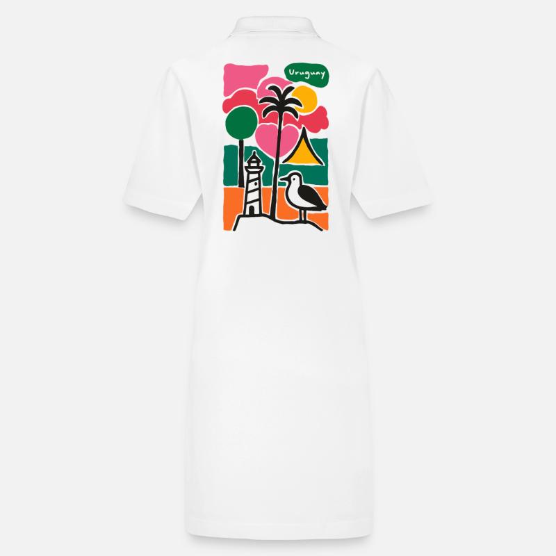 Beach Palm Trees Lighthouse Sunset Stanley/Stella PAIGER Organic Women’s Polo Dress
