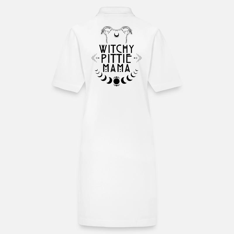 Witchy Pittie Mama Pitbull Hunde Hexe Hexen Stanley/Stella Frauen Bio-Polokleid PAIGER
