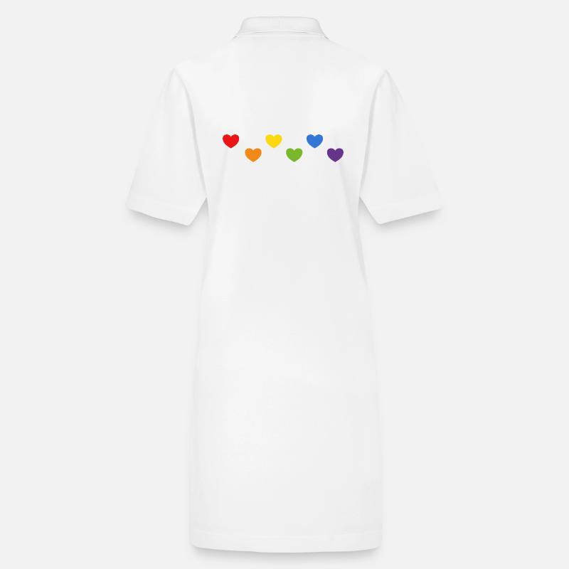 Rainbow Hearts LGBTQ LGBT gay pride Stanley/Stella PAIGER Organic Women’s Polo Dress