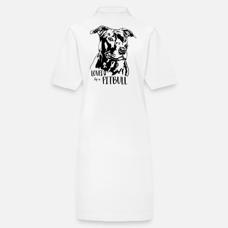 Loved by a Pitbull American Pitbull Dogs Wilsigns Stanley/Stella PAIGER Organic Women’s Polo Dress