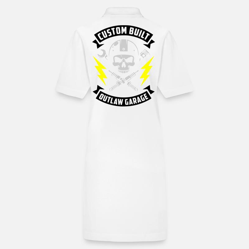 Logo du crâne de garage Outlaw – Construit sur mesure Robe polo bio PAIGER Stanley/Stella Femme