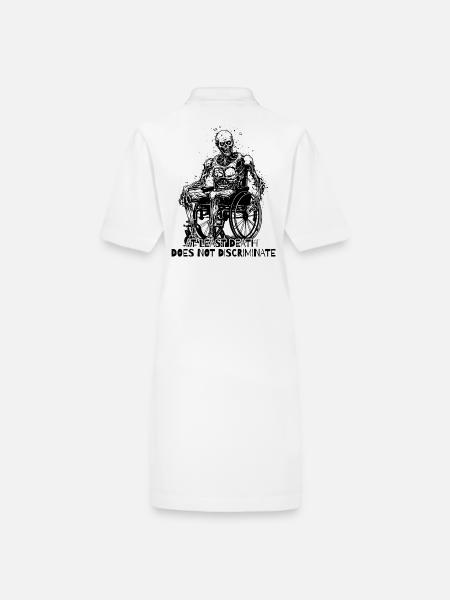 Skelett im Rollstuhl: Keine Diskriminierung - Stanley/Stella Frauen Bio-Polokleid PAIGER - Weiß - Hinten
