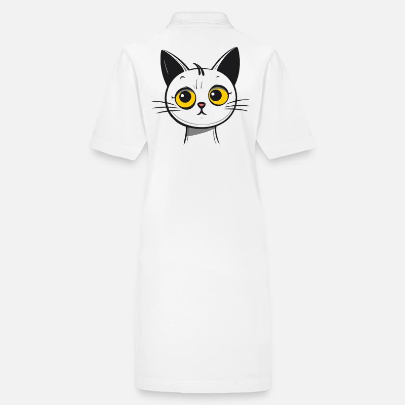Chat de dessin animé mignon triste Robe polo bio PAIGER Stanley/Stella Femme