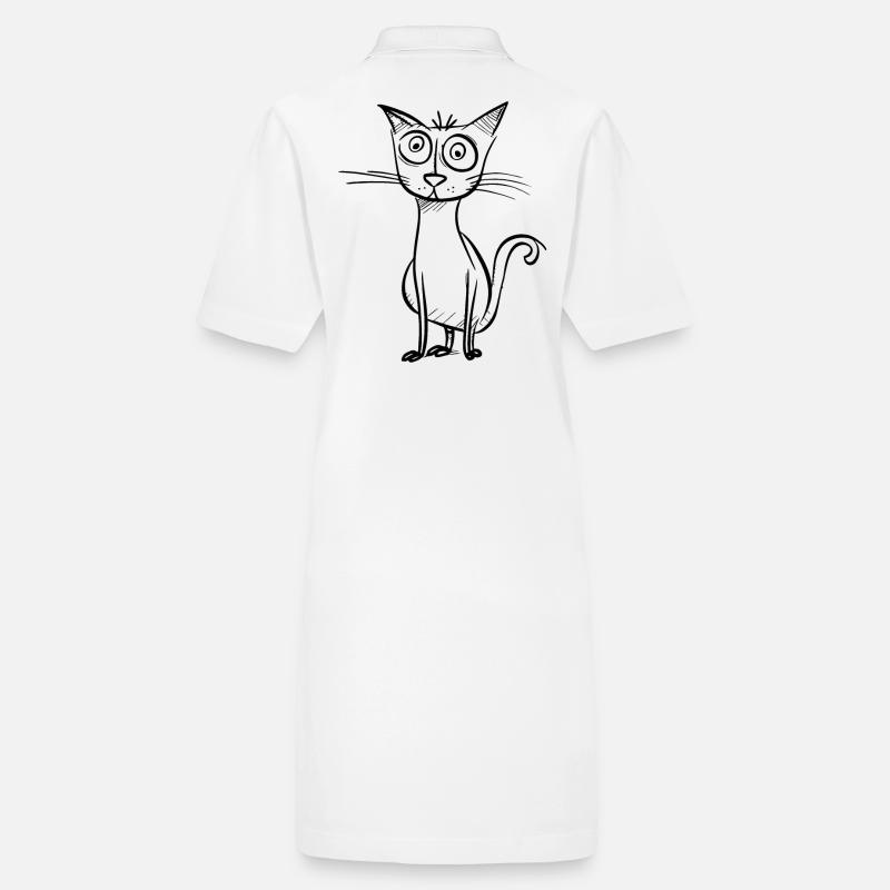 Étrange chat de dessin animé Robe polo bio PAIGER Stanley/Stella Femme