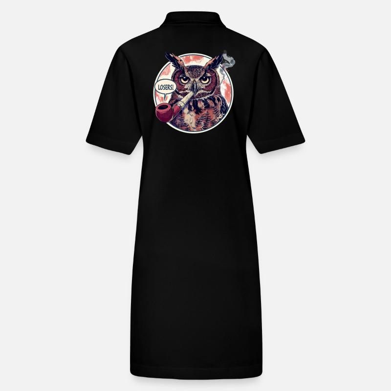 Eule mit Tabakpfeife sagt "Verlierer" Stanley/Stella Frauen Bio-Polokleid PAIGER