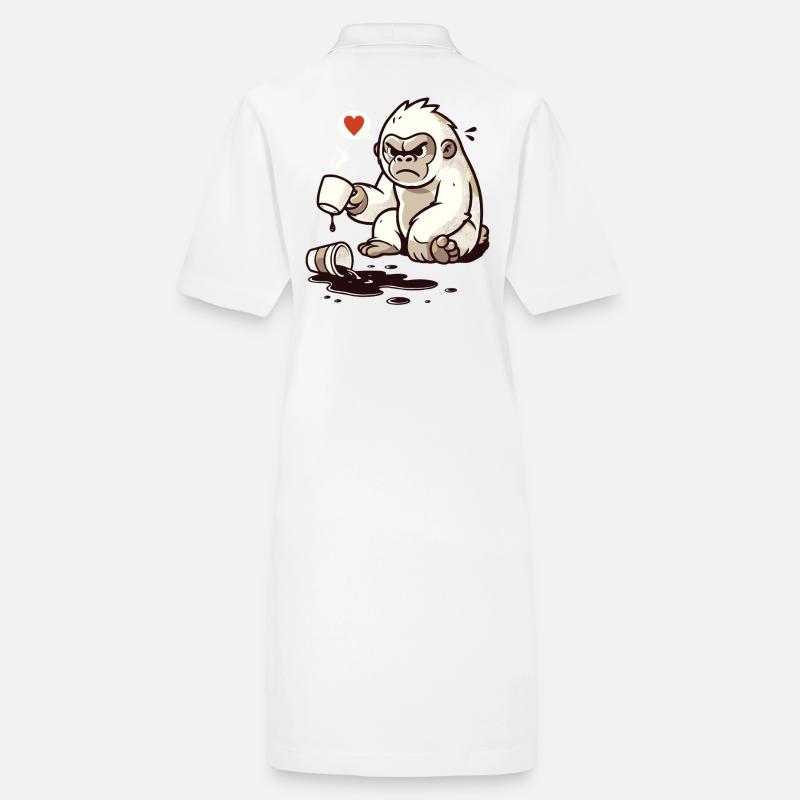 Un petit gorille renverse du café Robe polo bio PAIGER Stanley/Stella Femme