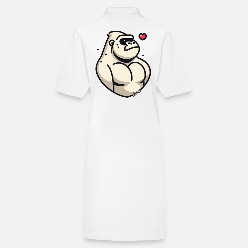 Stark, stolz und charmant – Gorilla Stanley/Stella Frauen Bio-Polokleid PAIGER