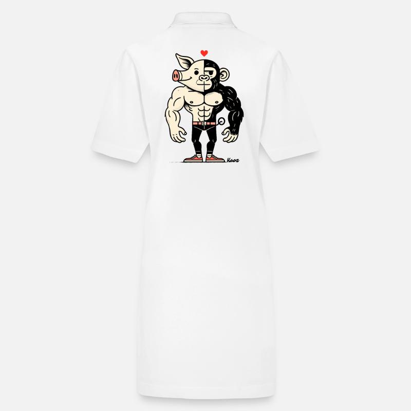 Muskel Gorilla Schwein Mann Stanley/Stella Frauen Bio-Polokleid PAIGER