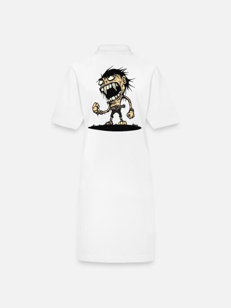 Homme des cavernes en colère affamé - Robe polo bio PAIGER Stanley/Stella Femme - blanc - Dos