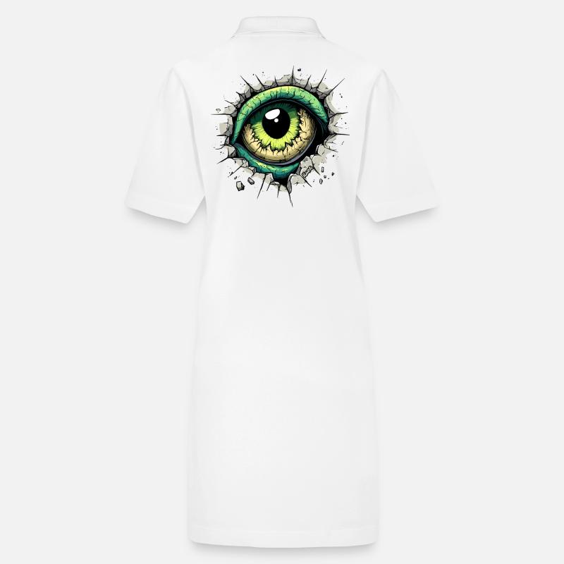 Monster-Auge guckt durch das Loch in der Wand Stanley/Stella Frauen Bio-Polokleid PAIGER