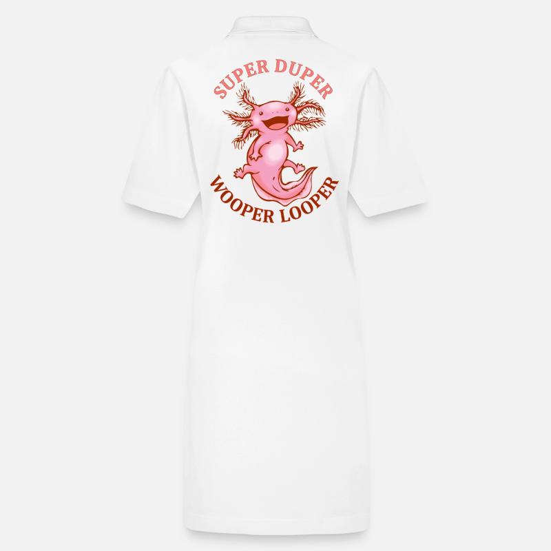 Axolotl superduper süss Wooper Looper illustrella Stanley/Stella Frauen Bio-Polokleid PAIGER
