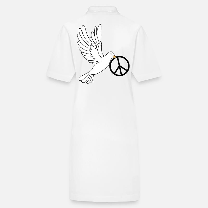 Friedentaube mit Peace Zeichen im Schnabel Frieden Stanley/Stella Frauen Bio-Polokleid PAIGER