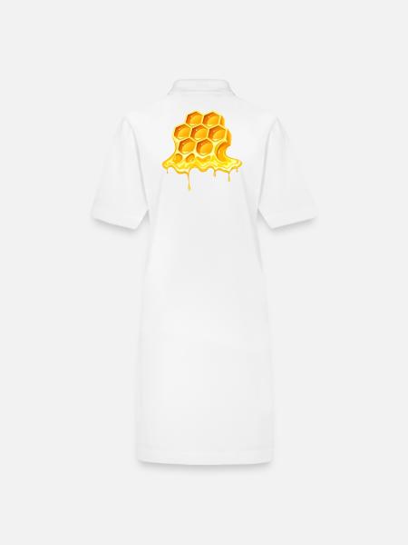 miel, apiculteur, apicultrice, abeilles - Robe polo bio PAIGER Stanley/Stella Femme - blanc - Dos