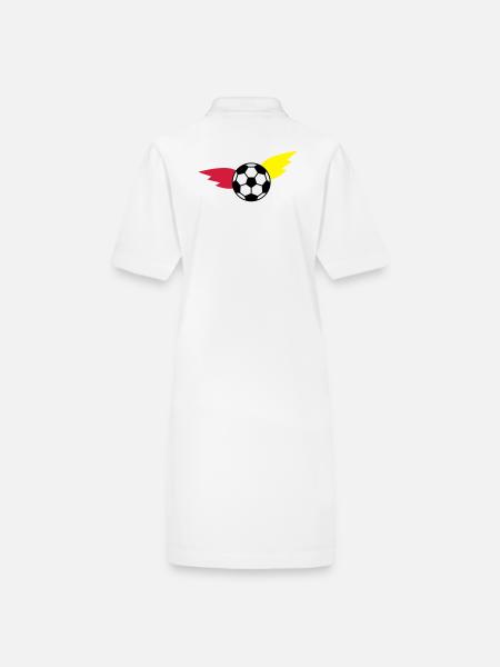 Fußball fliegender Ball Flagge Meisterschaft - Stanley/Stella Frauen Bio-Polokleid PAIGER - Weiß - Hinten
