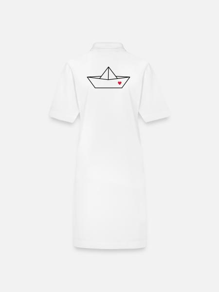 Boot Papier Schiff Herz I Hafen Liebe Geschenk - Stanley/Stella Frauen Bio-Polokleid PAIGER - Weiß - Hinten