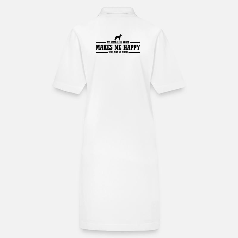 Le koolie australien me rend heureux chiens Wilsigns Robe polo bio PAIGER Stanley/Stella Femme