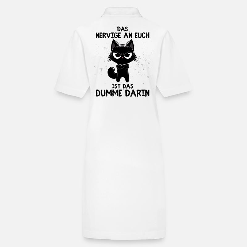 Wütende schwarze Katze – Sag’s ohne Worte Stanley/Stella Frauen Bio-Polokleid PAIGER