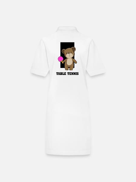 Tennis de table Tennis de table Ours Joueur de tennis de table - Robe polo bio PAIGER Stanley/Stella Femme - blanc - Dos