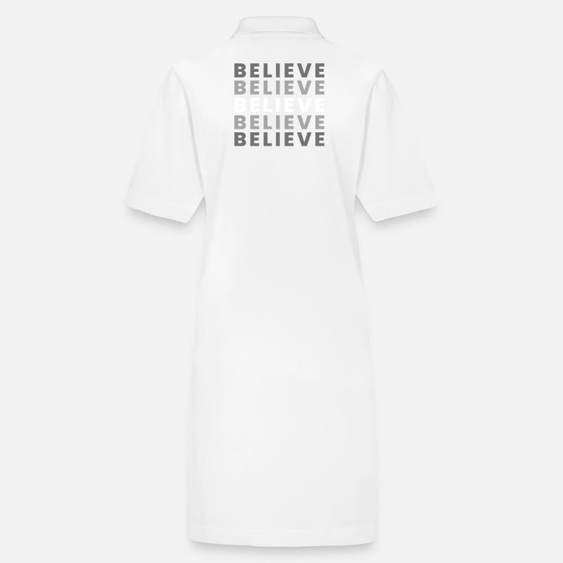 Foi dans la grille – Gris Blanc Robe polo bio PAIGER Stanley/Stella Femme