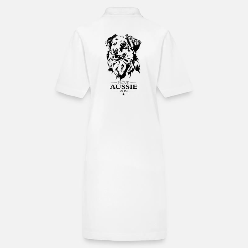 Aussie Mom Hunde Australian Shepherd Hund Wilsigns Stanley/Stella Frauen Bio-Polokleid PAIGER
